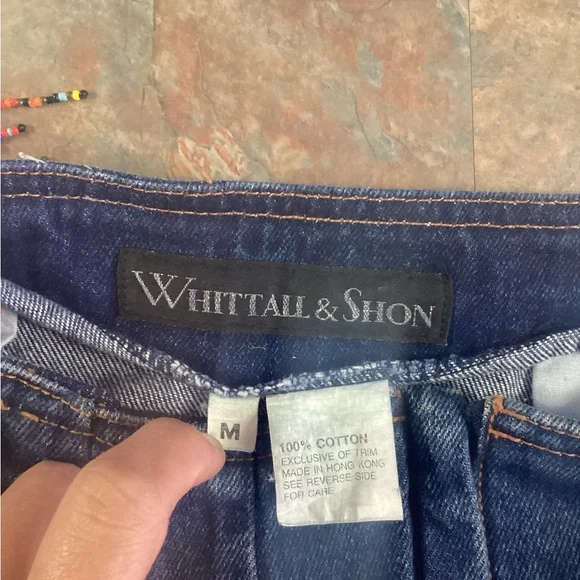 Western style Blue and Orange Embellished Pencil Skirt Knee-Length - Picture 3 of 4